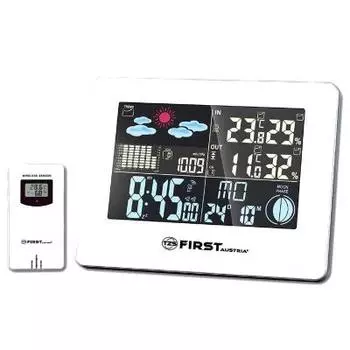 Метеостанция First FA-2461-2-WI, цветной LED-дисплей, беспроводной датчик, измерение уличной/комнатной температуры