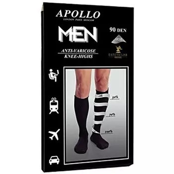 Мужские антиварикозные гольфы Apollo, 90 den, черный
