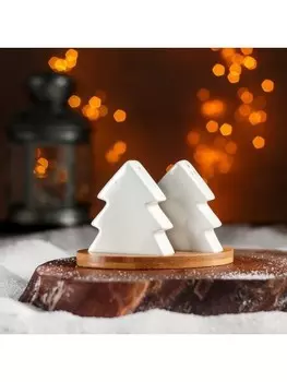 Набор для специй Доляна - Ёлочки, 2 шт: солонка, перечница