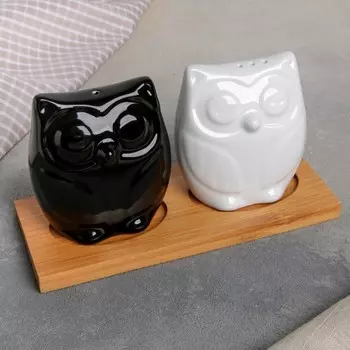 Набор для специй - Эстет, 2 шт: солонка и перечница, 90 мл