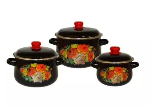 Набор кастрюль СтальЭмаль 1с408 6 пр. жостово