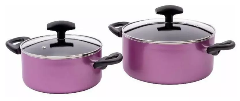 Набор посуды GALAXY 4пр с крышками: кастрюля 4,8л, кастрюля 2,8л