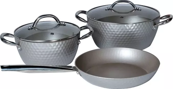 Набор посуды Galaxy, 5 предметов, артикул GL 9510, цвет: серебристый