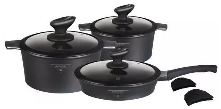 Набор посуды MercuryHaus MC-6364 10 пр. черный
