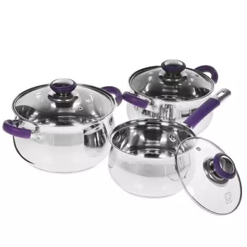 Набор посуды MercuryHaus MC-7026 6 пр. серебристый/фиолетовый