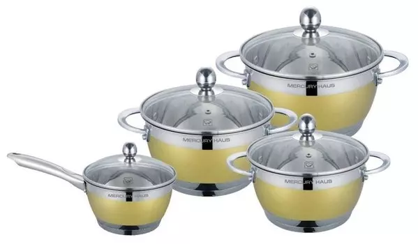 Набор посуды MercuryHaus MC-7069 8 пр. серебристый/золотистый