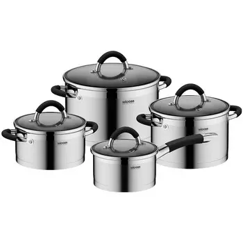 Набор посуды Nadoba Olina 726419 8 пр. серебристый/черный