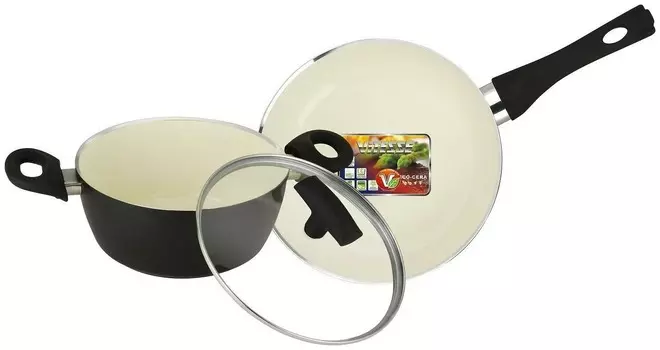 Набор посуды Vitesse VS-2900 3 пр. черный/бежевый