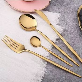 Набор столовых приборов, золото
