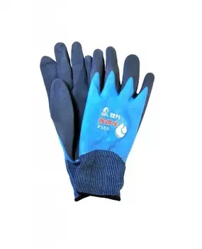 Нейлоновые рабочие перчатки с двойным латексным покрытием