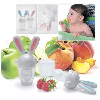 Ниблер силиконовый - Зайчик, Розовый