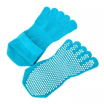 Носки противоскользящие для занятий йогой закрытые, бирюза