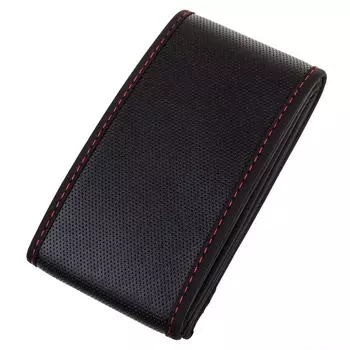 Оплетка на руль Skyway FLEX-8, экокожа, размер M, черная с красной прострочкой