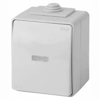Переключатель одноклавишный с подсветкой ЭРА Эксперт 10AX 250V IP65 11-1610-03 Б0035981