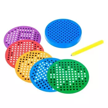 Планшет обучающий - Магнитное рисование, 120 отверстий, 5 карточек