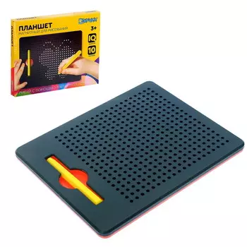 Планшет обучающий - Магнитное рисование, 380 отверстий, чёрный