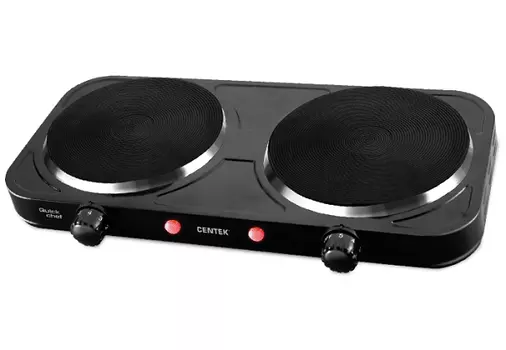 Плитка электрическая Centek CT-1507 Black 2конф ЧУГУН 155мм, 2000Вт, индикатор работы