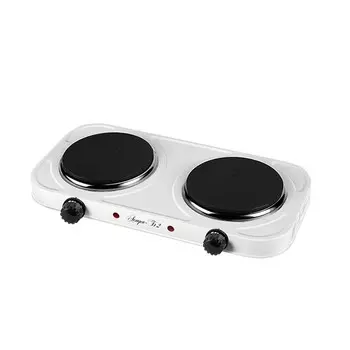 Плитка электрическая Великие Реки Астра-Б2, мощность 1000Вт/1000Вт, 2 конфорки чугунные блины