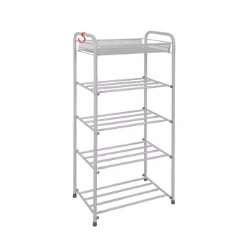 Подставка для обуви 5-ти полочная, 40 см, белое серебро