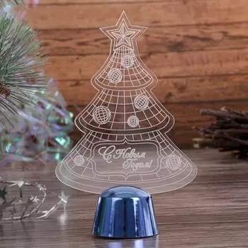 Подставка световая - Елочка с шариками, 14х9,5 см