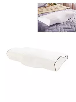 Подушка с памятью и выемкой для шеи Memory Foam (средняя плотность, белая)