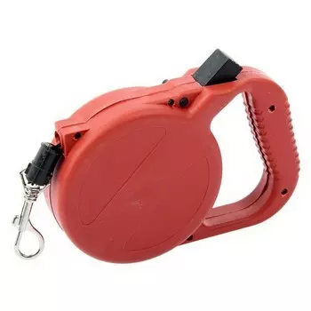 Поводок рулетка усиленная Пижон - 8м, красная