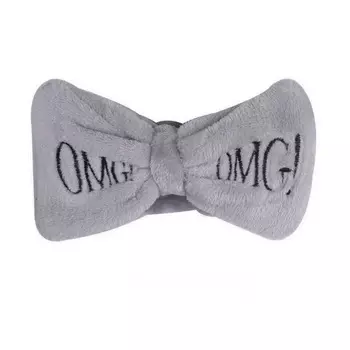 Повязка на голову бант OMG, серый