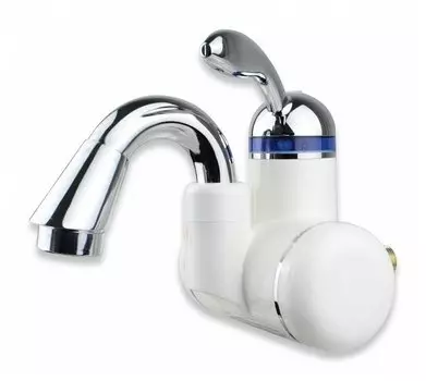 Проточный электрический водонагреватель Умница ПКВ-5, кран, белый/серебристый