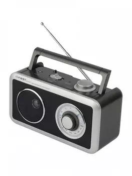 Радиоприемник FIRST 1905-BA, AM/FM, выходы AUX/наушники, питание AC/DC. Питание от сети/батареек