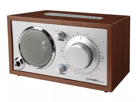 Радиоприемник FIRST 1907-2, 1х4 Вт, AM/FM, встроенный МР3-плеер, wood/silver