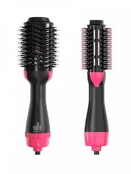 Расческа-стайлер для укладки волос (черно-розовая)
