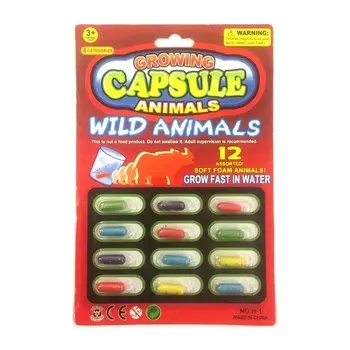 Растущие животные в капсуле - Дикие животные, набор 12 шт.