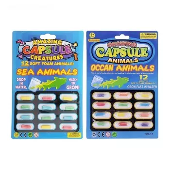 Растущие животные в капсуле - Морские глубины, набор 12 шт.