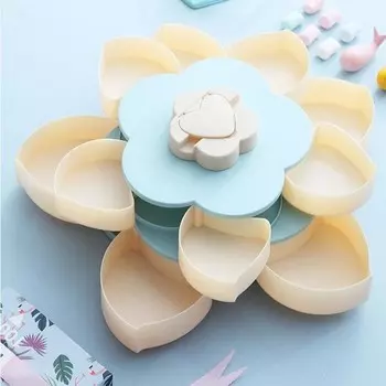 Раздвижная менажница для сухофруктов и конфет Candy Box Pattern Rotating, голубой