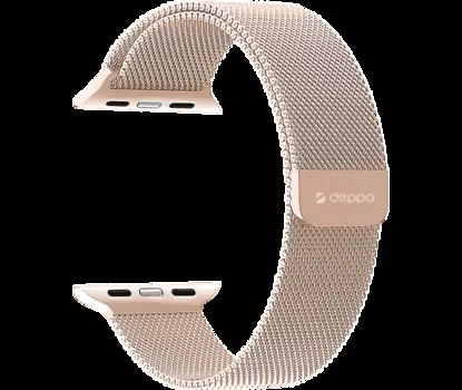 Ремешок Band Mesh для Apple Watch 42/44 mm, нержавеющая сталь, золото, Deppa