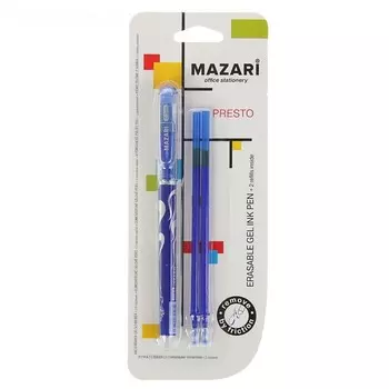 Ручка - Пиши-Стирай, гелевая Prestige, узел 0.5 мм, чернила синие , набор + 2 стержня