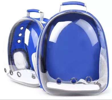 Рюкзак-переноска для транспортировки животных с вентиляцией, синий