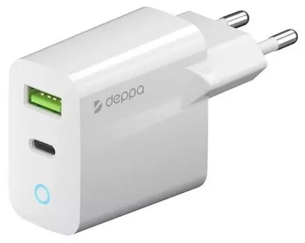 Сетевое зарядное устройство для быстрой зарядки USB-C+USB A, PD 3.0, 5А, 20 Вт
