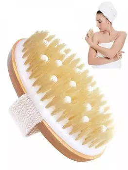 Щетка для сухого массажа тела - Комбо (щетина+массажные элементы)