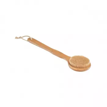 Щётка для сухого массажа из бамбука с щетиной кабана с ручкой 39 см