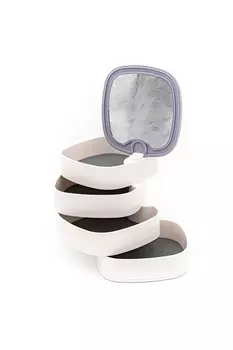 Шкатулки для хранения украшений с зеркалом, белый