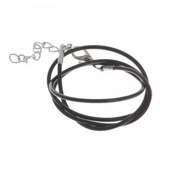 Шнурок 43 см с удлинителем d=0,15 см каучук, цвет черный