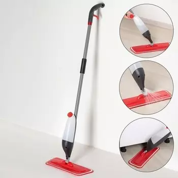 Швабра с распылителем, ручка 118 см, насадка микрофибра 40?14 см, цвет микс