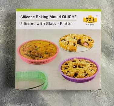 Силиконовая форма для выпечки со стеклянным дном, цвет микс