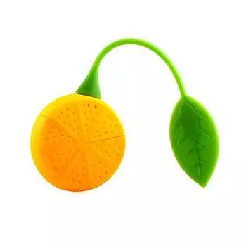 Силиконовое ситечко для заваривания чая - Цитрус, оранжевый