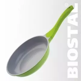 Сковорода Biostal, 26 см, Салатный/серый