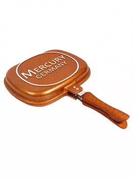 Сковорода двойная с антипригарным покрытием non- stick под мрамор Mercury, MC - 6296 (6) 28 см, золотой