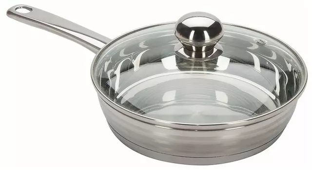 Сковорода REGENT inox Luna vitro , 20 см, с крышкой, стальной