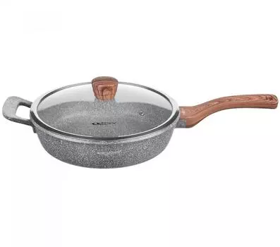 Сотейник Катунь Пирит КТ-АЛ01-СТ24, 24см с/кр а/пр, 2,4л литой алюминий,толщина дна 4,5мм ,высота ст