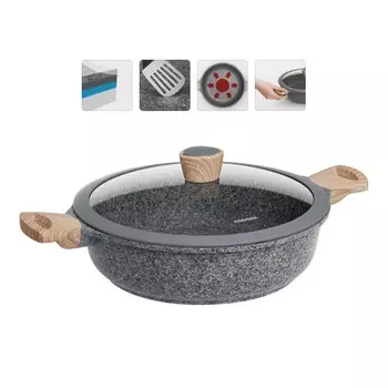 Сотейник Nadoba Mineralica 728415, 28 см, с крышкой, серый